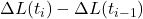 \Delta L(t_i)-\Delta L(t_{i-1})